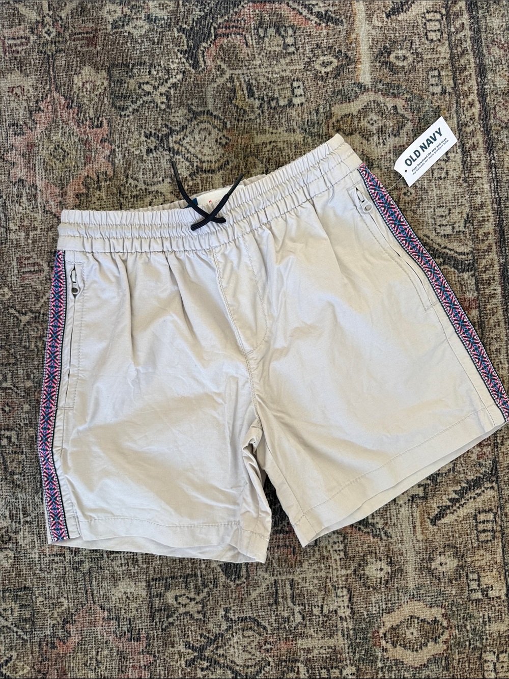 OLD NAVY- Grey Shorts with Patterned Side Trim NWT